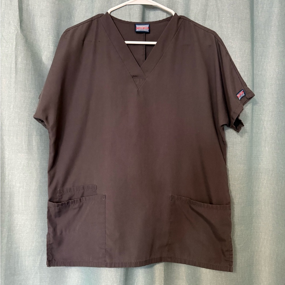 Cherokee Gray Workwear Scrub Top Size Medium